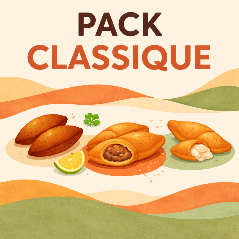 Pack Classique Mixte – Mezzés Libanais Surgelés (Kebbé & Samboussek)
