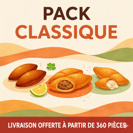 Pack Classique Mixte – Mezzés Libanais Surgelés (Kebbé & Samboussek)