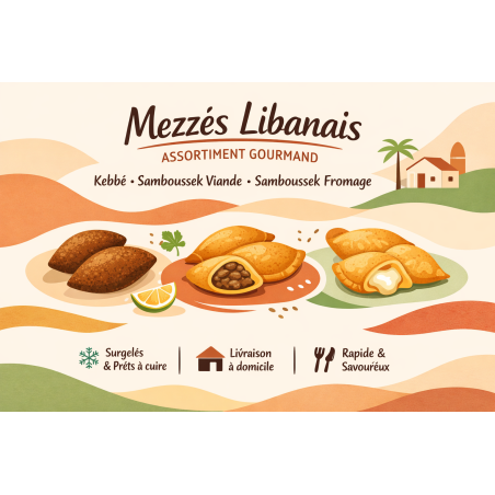 Pack Classique Mixte – Mezzés Libanais Surgelés (Kebbé & Samboussek)